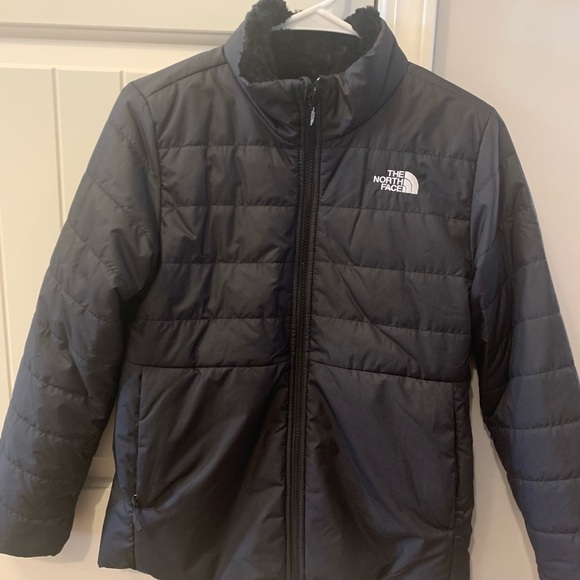 The North Face Other - TNF The North Face Girls Black Reversible Mossbud Coat Size L 14/16
